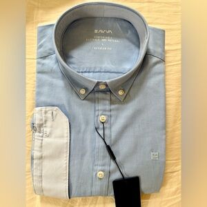 Men's Sky Blue Regular Fit Cotton Dress Shirt